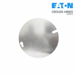Tapa Redonda Ciega de Acero Pulido con pintura epóxica Gris para caja redonda uso intemperie, Incluye empaque