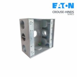 Caja Cuadrada de Aluminio con 3 entradas 1/2" Crouse Hinds
